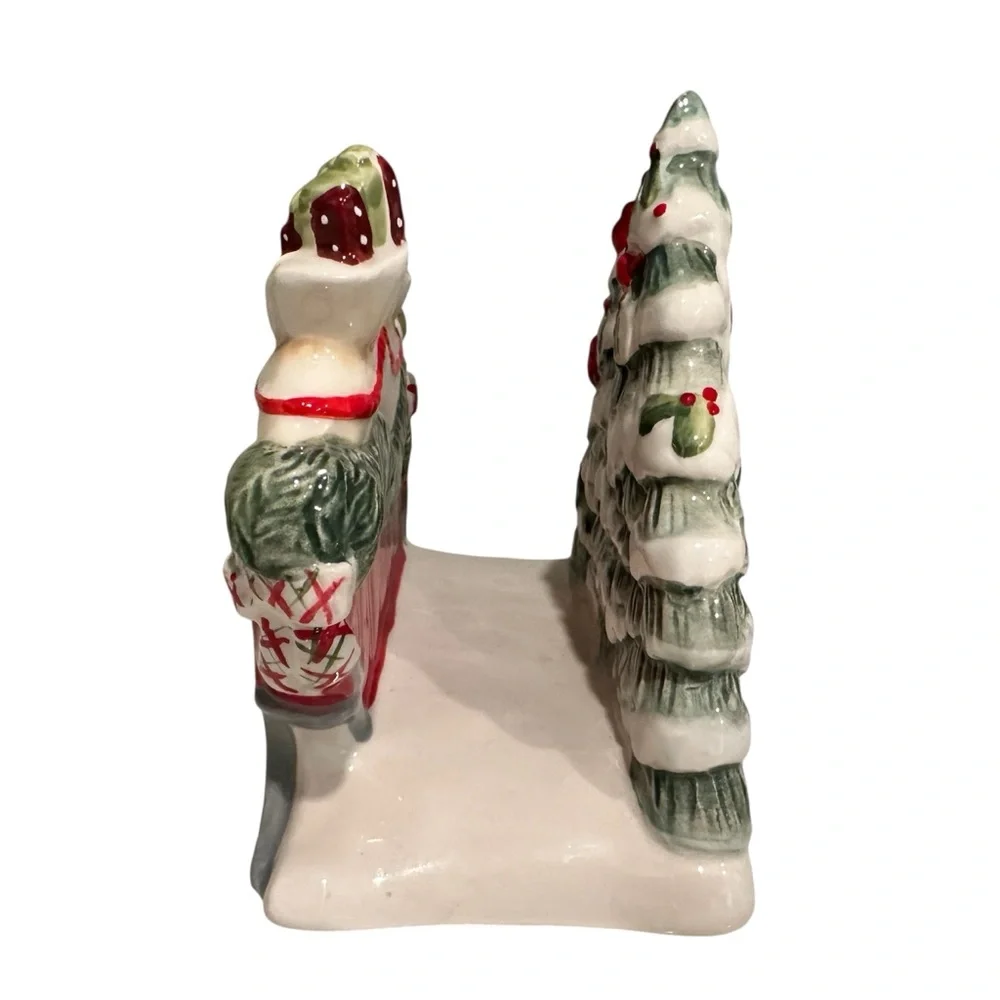 Fitz and Floyd Winterberry‎ Napkin Holder Christmas Santa Holidays Vintage